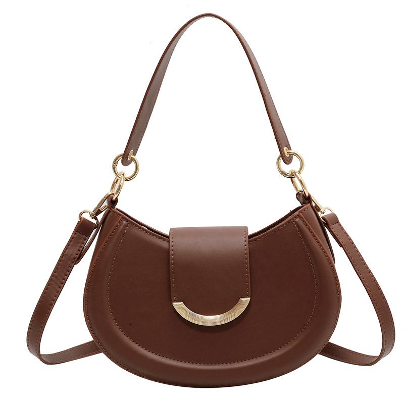 

Популярный модный нишевый дизайн седловидная сумка женская новая трендовая модная темпераментная на плечо сумка-мессенджер темно-коричневого