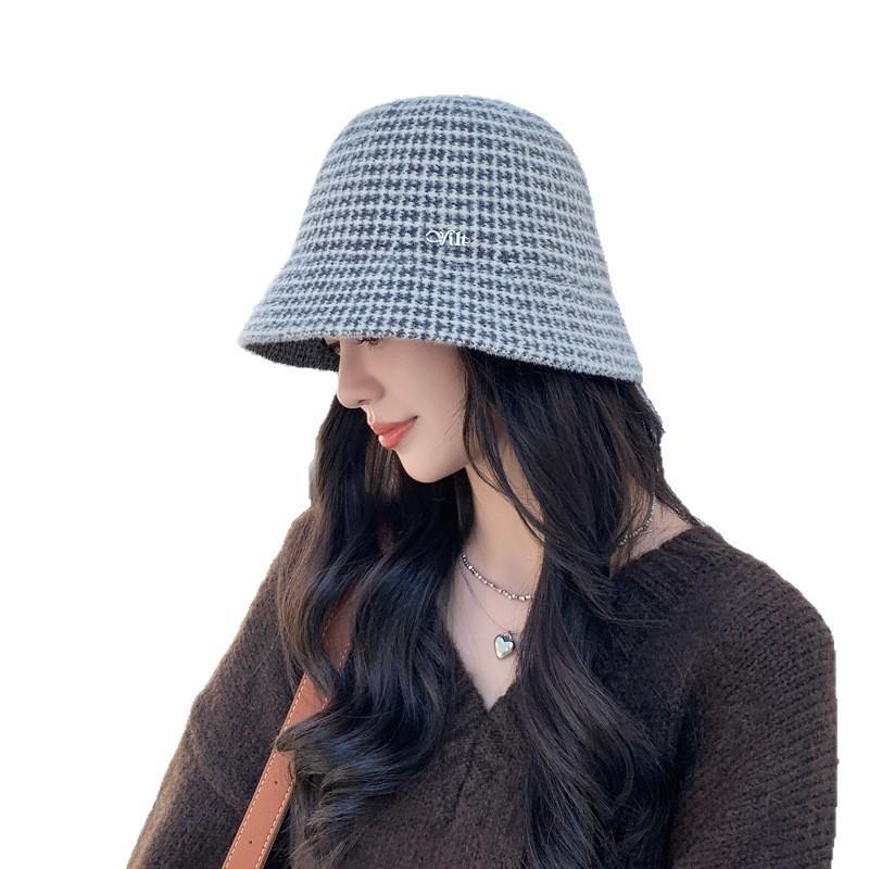 Qiandongge Bucket Hat Women'S Knitted Breathable Bucket Hat Autumn And Winter Casual Versatile Face Small Sunshade Basin