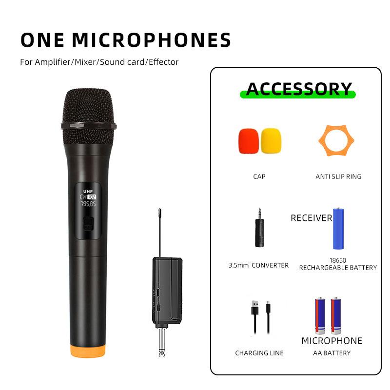 Wireless Microphone 2 Channels VHF Fixed Frequency Handheld Mic Micphone For Party Karaoke Professional Church Show Meeting