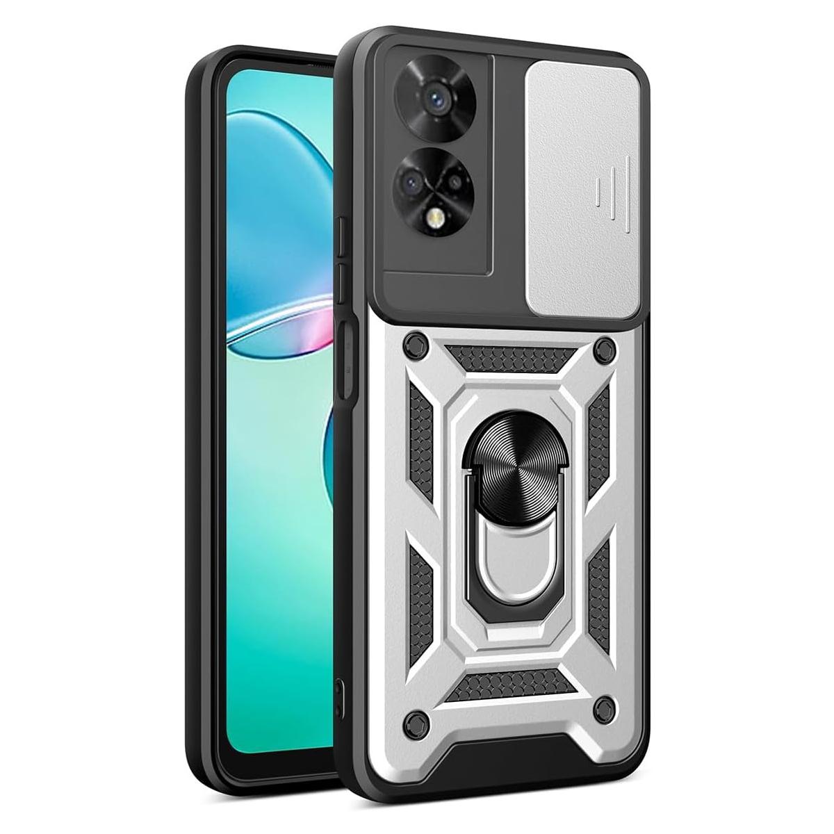 

Чехол Armor Case для TCL 50 SE 40 SE 4G, защитный чехол для объектива с кольцом, магнитный держатель, чехол Fundas TCL 50 SE серебряный