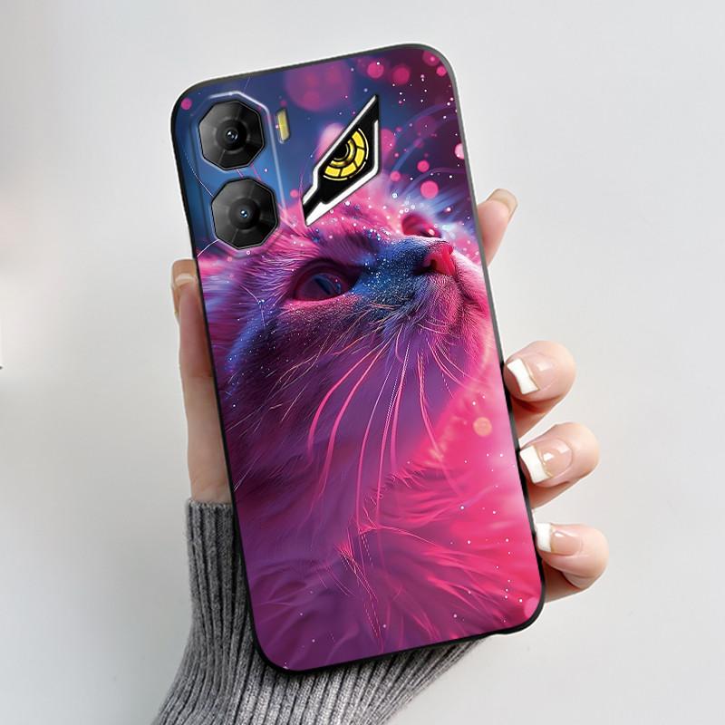 Custodia per Telefono Per ZTE Nubia Neo 3 5G Z2464N Custodia Estetica Moda Gatto Carino Cartone Animato Nero Morbido TPU Silicone Copertura Protettiva Completa