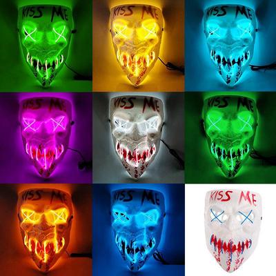 Küss mich leuchtende LED Halloween Maske: Kaltlicht Maskerade Horror Requisiten