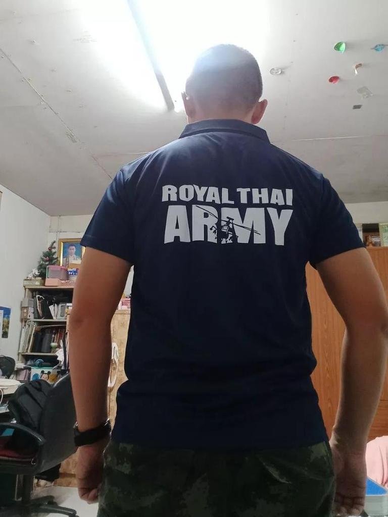 Polo Shirt Royal Thai Army Logo Badge Thailand Flag Short Sleeve Print Quick Dry Cotton Soldier Military Helicopter Chopper Unisex Men Women