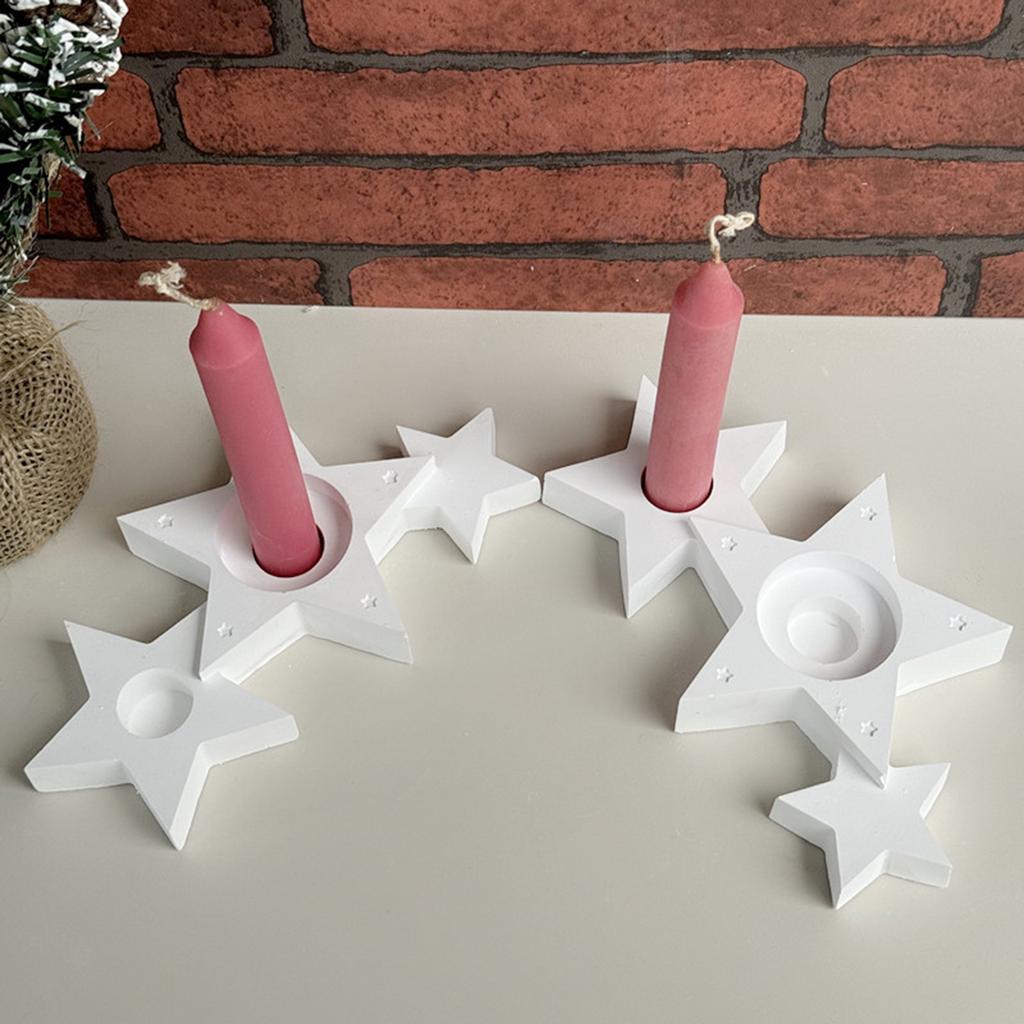 Unique Star Candle Holders Silicone Mold Convenient Silicone Mold For Crafting A Trio Of Interlinked Star Candle Stands