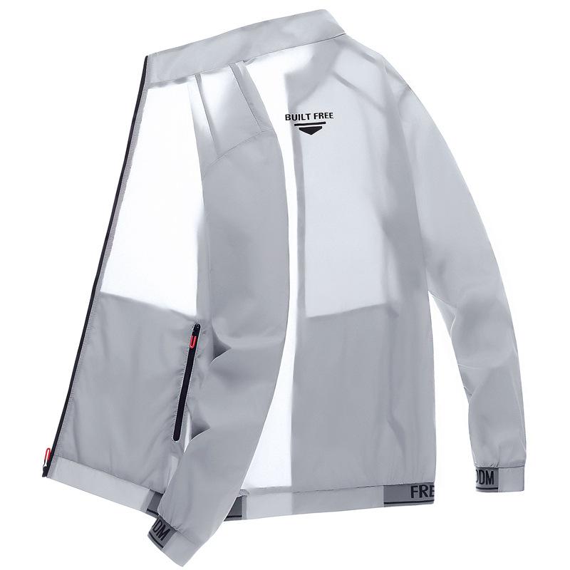 

Солнцезащитная одежда Мужская летняя ультратонкая корейская спортивная куртка из ледяного шелка XL серый