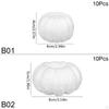 3x White Foam Pumpkins Artificial Handcraft Ornament Kid Crafts for Halloween Wedding