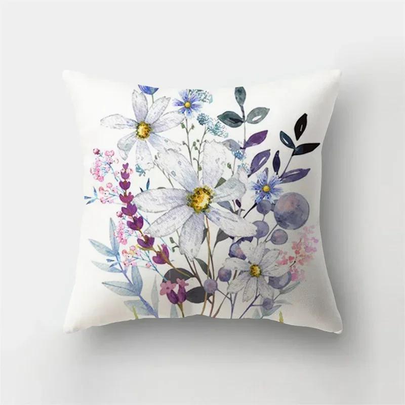 Bank Huisdecoratie Dieren Kussensloop Natuurlijke Bladeren Bloemenlandschap Kussenhoes Kort Pluche