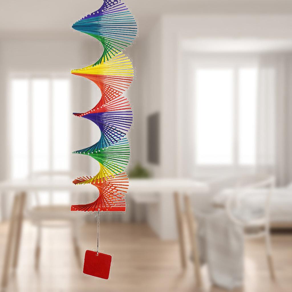Spiral Mental Wind Chime Hollow Moon Colorful Hanging Ornament Home Courtyard Decoration Artwork Creative Lighting Accessory
