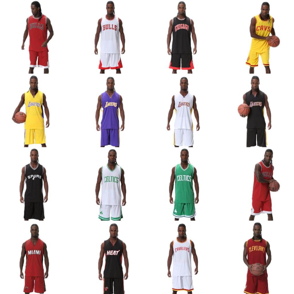 NBA Team Basketball Trikot Set: Bulls, Rockets, Lakers, Cavaliers, Celtics, Heat - Anpassbare Nummern