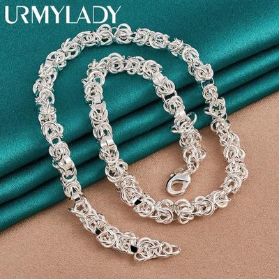 925 Sterling Silver Keel 18 Inch Necklace For Women Wedding Party Fashion Charm Jewelry
