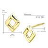K10 Stud 10k Gold [Sears] Women's Earrings, Square, se105-0019-yg