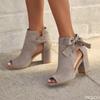 New Oversized Sandals Ladies Summer Fashion Fish Mouth Shoes Lace Up Temperament High Heels Butterfly Dew Toe Women's Sandals