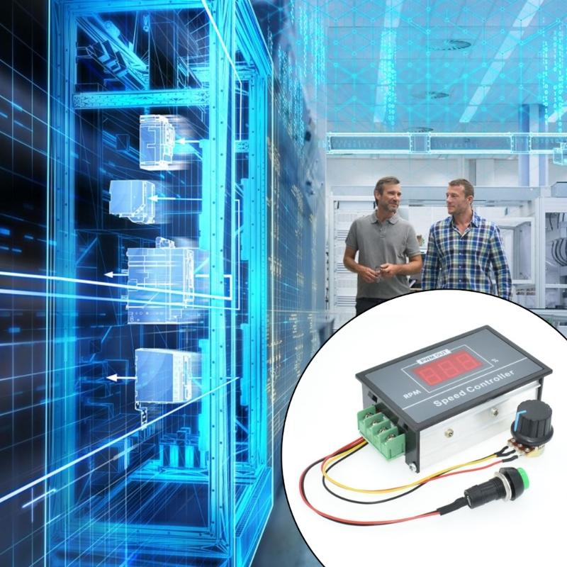 6-60V Motor Speed Regulator with Starting Stop Switcher Digital 30A PWM Stepless Speed Control Controller 12V 24V 36V