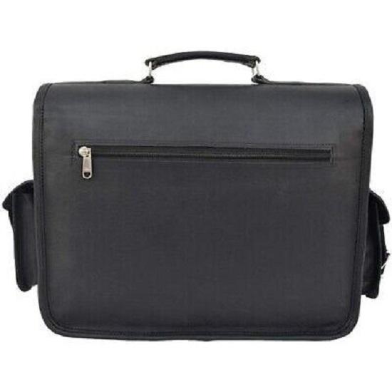 Męska, ręcznie robiona, czarna skórzana torba listonoszka na ramię, teczka na laptopa, podróżna