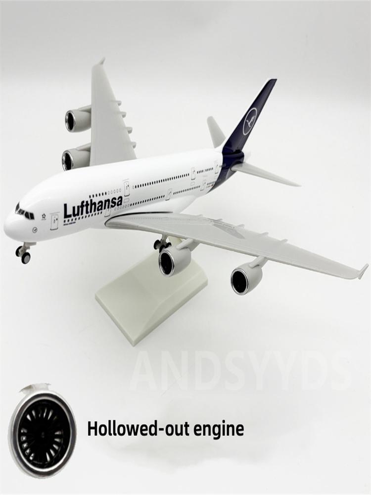 Display 1:240 Scale 380 Airbus Model 30CM New Lufthansa A380 Resin Airline Aircraft Model with Landing Gear Simulation Souvenir