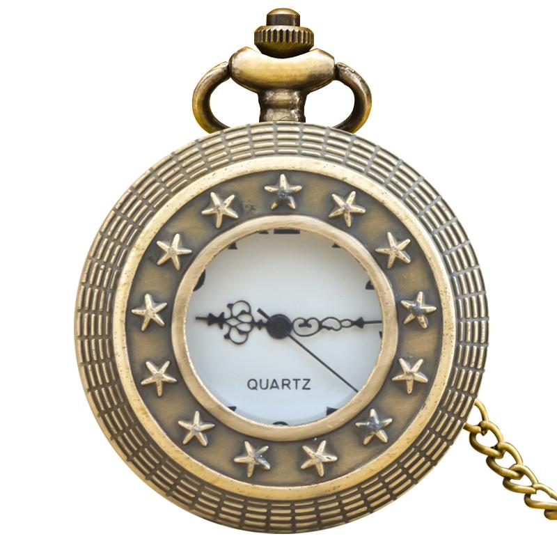 Retro Bronze Steampunk Skeleton Star Flip Cover Male And Female Student Gift Quartz Necklace Commemorative Pocket Watch бронзовый