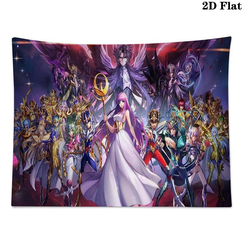 Anime Saint Seiya Wall Tapestry Aesthetic Wall Hanging Printed Fabric Blanket Decorative Tapestries for Bedroom Living Room Home Decor