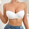European & American Solid Color Bra with Detachable Transparent & Back Straps