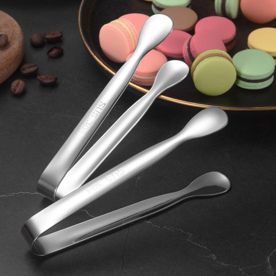 Stainless Steel Ice Tong Mini Sugar Cube Tong Heavy Duty Small Serving Tong for Appetizers Tea Party Coffee Bar