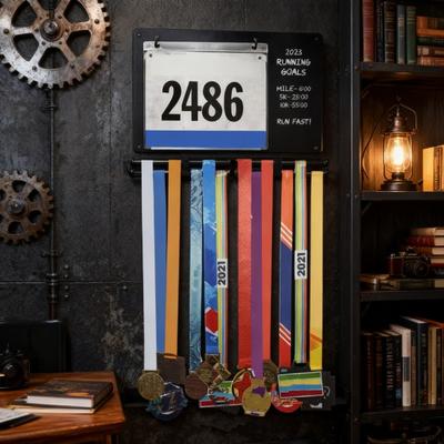Marathons Medal Display Rack Bib Holder Heavy Duty Multi-functional Wall Mount Runner Running Bib Race Medal Hanger Stand