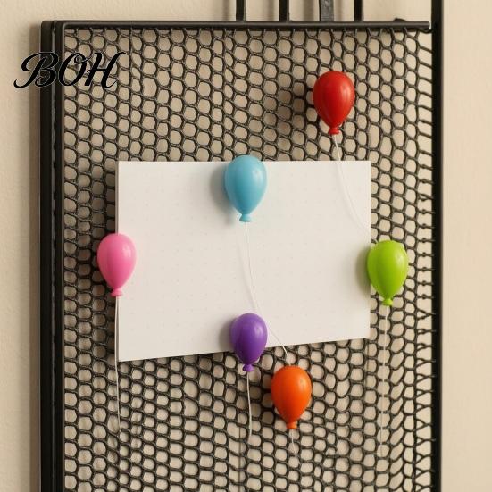 Magnetic Notes Holder 6Pcs/Set 3D Balloon Refrigerator Magnet, Shape Memo Photo Decorative Fridge Magnets Magnet for Whiteboard Locker Door Classroom