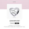 Bamoer Authentic 925 Sterling Silver Heart-shaped Charm Women Love with Pet Bead Jewelry Fit 3mm Snake Bracelet or Necklace DIY Jewelry