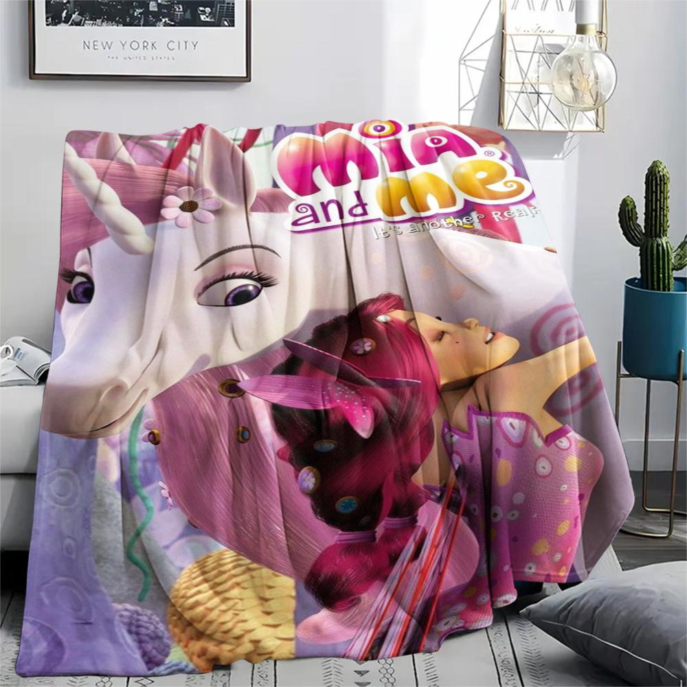 1PC Mia And Me Print Flannel Blanket, High Quality Comfortable for All Seasons, Home Decor, Warmth and Comfort, Perfect for Christmas Gifts 89