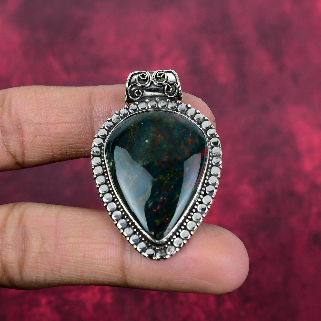 Bloodstone 925 Solid Sterling Silver Pendant Handmade Gemstone Jewelry, Gifts For Wife Brand New Pendant
