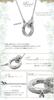 [Aloha Lokahi] Hawaiian Jewelry Necklace, Double Ring Infinity Design, Stainless Steel Silver Pendant, Scroll Design, with Chain, Accessory