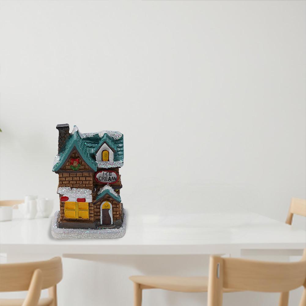 LED Christmas House Ornament with Snow Capped Cottage Festive Home Decor