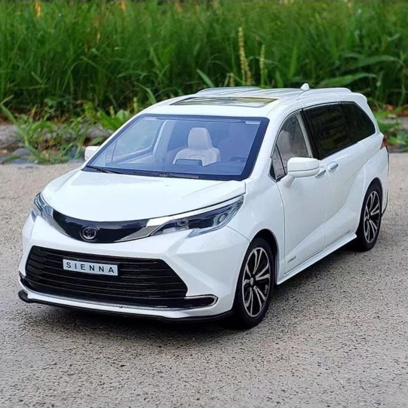 lqbn4 1:24 Toyota Sienna MPV Van Alloy Diecasts & Toy Vehicles Metal Toy Car Model Sound And Light Collection Kids Toy H4