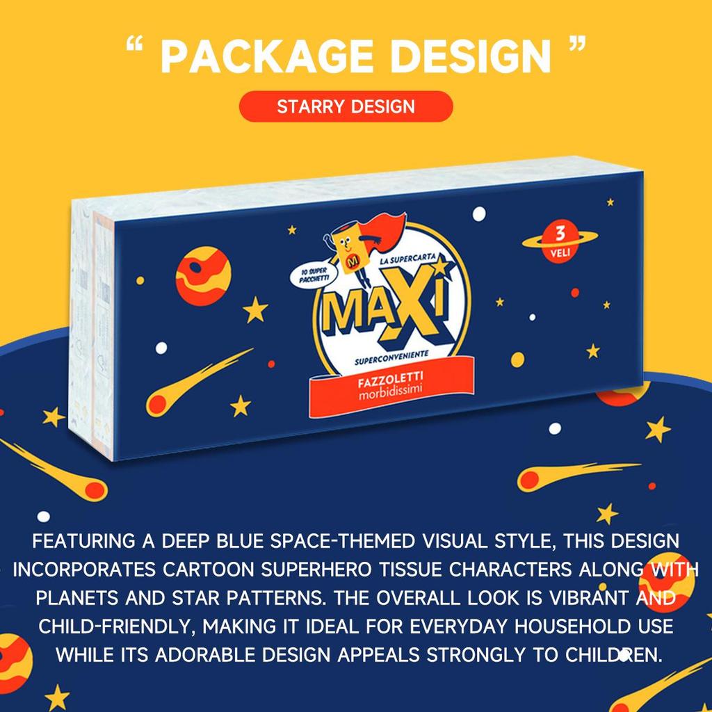 MAXI On-the-Go 3-Ply Facial Tissues, 10 Packs