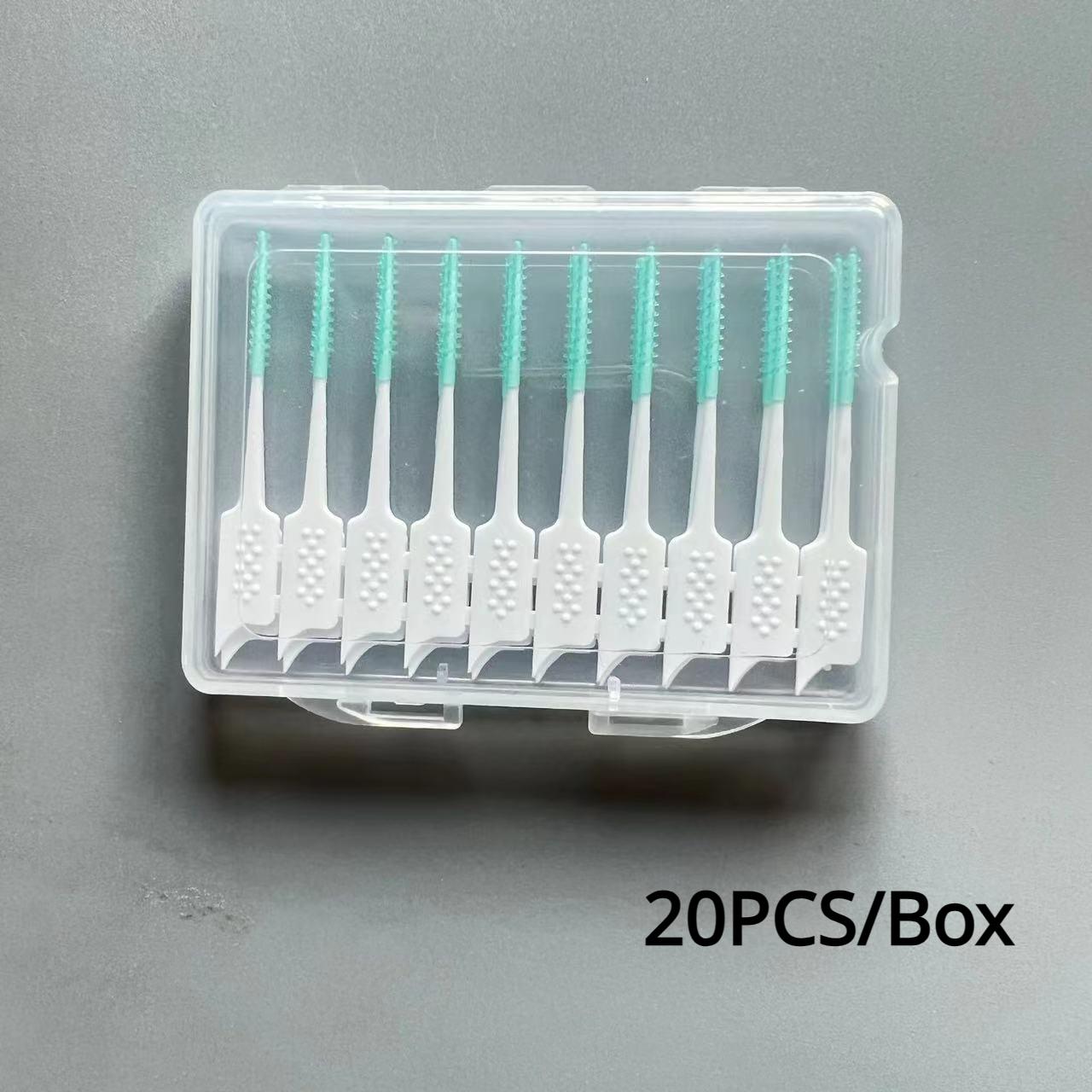 

20/150 шт. межзубная щетка из мягкой резины, инструменты для чистки зубов, зубная щетка для чистки зубов между зубами, инструмент для гигиены полости рта 20PCS/Box зелёный