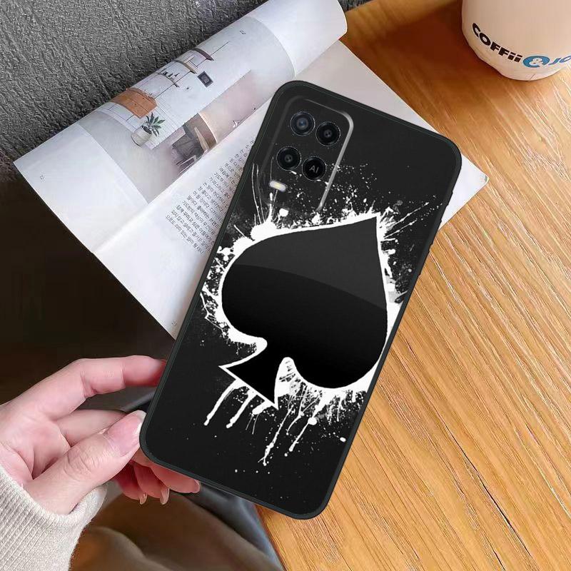 Spades Poker Play Cards Ace Case For Oppo A60 A40 A80 A16 A76 A96 A98 A58 A78 A18 A38 A57 A17 A74 A54 A94 A15 A5 A6 Pro
