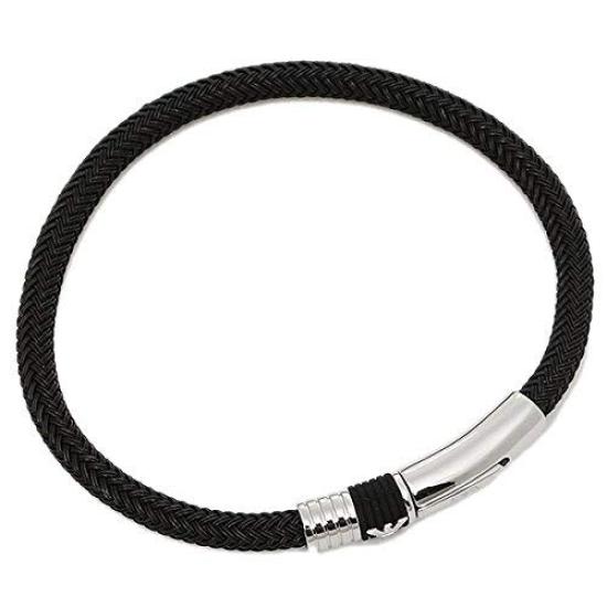 EMPORIO ARMANI Náramek EGS1624001 Logo Orel Pánský Černý/Stříbrný [Použitý]