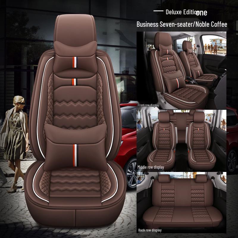 Wuling Hongguang S/Rongguang V/Ouno S/Oshan X70A Full Coverage Leather Car Seat Cover for Seven-Seater
