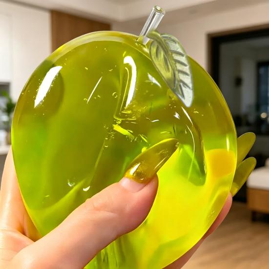 Clear Fruit Squeeze Toy Anxiety Relief Simulated Fruit Stress Ball Focus Aid Relaxation Fruit Sensory Fidget Toy Decompression
