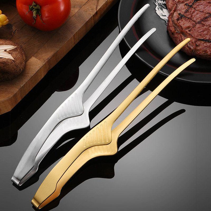 Korean Style Barbecue Clip 304 Stainless Steel Clip BBQ Clamp Roast Meat Shop Long Strawberry Clamp Barbecue Special Anti-Scalding Clip