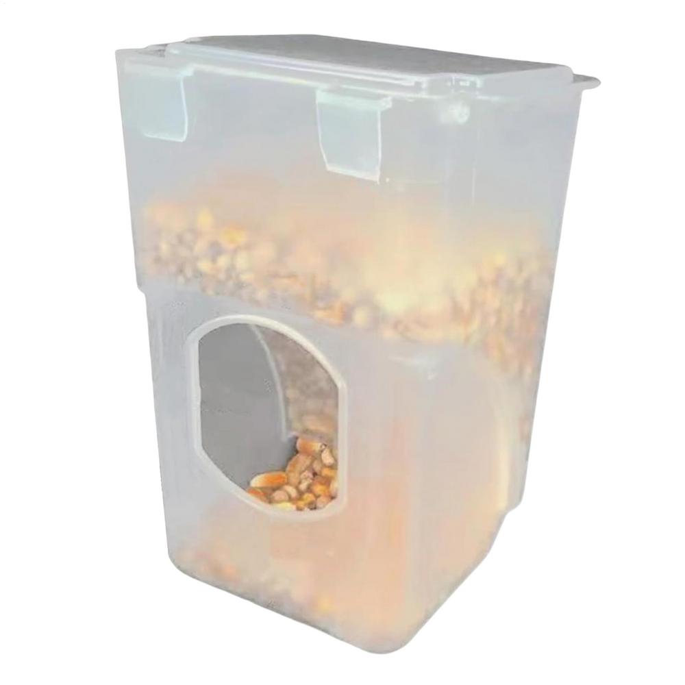 Automatic Bird Feeder Weatherproof Anti-Splash Pet Food Dispenser Parakeet Feeder for Cockatiel Canary Cockatoos Parakeet Conure белый