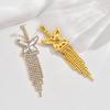 Rhinestone butterfly tassel earrings - unique & stylish bridal set, perfect for wedding outfits & accessories