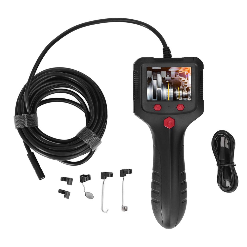 Průmyslový endoskop s kamerou, ruční inspekční boroskop, 2,4palcový LCD displej, 8mm objektiv, IP67, vodotěsný
