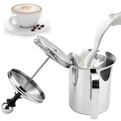 Coffee Mixer Kitchen Tools Manual Milk Frother Double Mesh Milk Creamer Milk Foam Mesh Coffee Foamer Stainless Steel 400/800ML