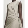 MD Spring New Fashion Temperament Waist-Controlled Drape Large Sleeveless Bow Tie Poplin Dress 6613613