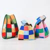 BRBAG Slouchy Bag Square Pattern Synthetic Leather