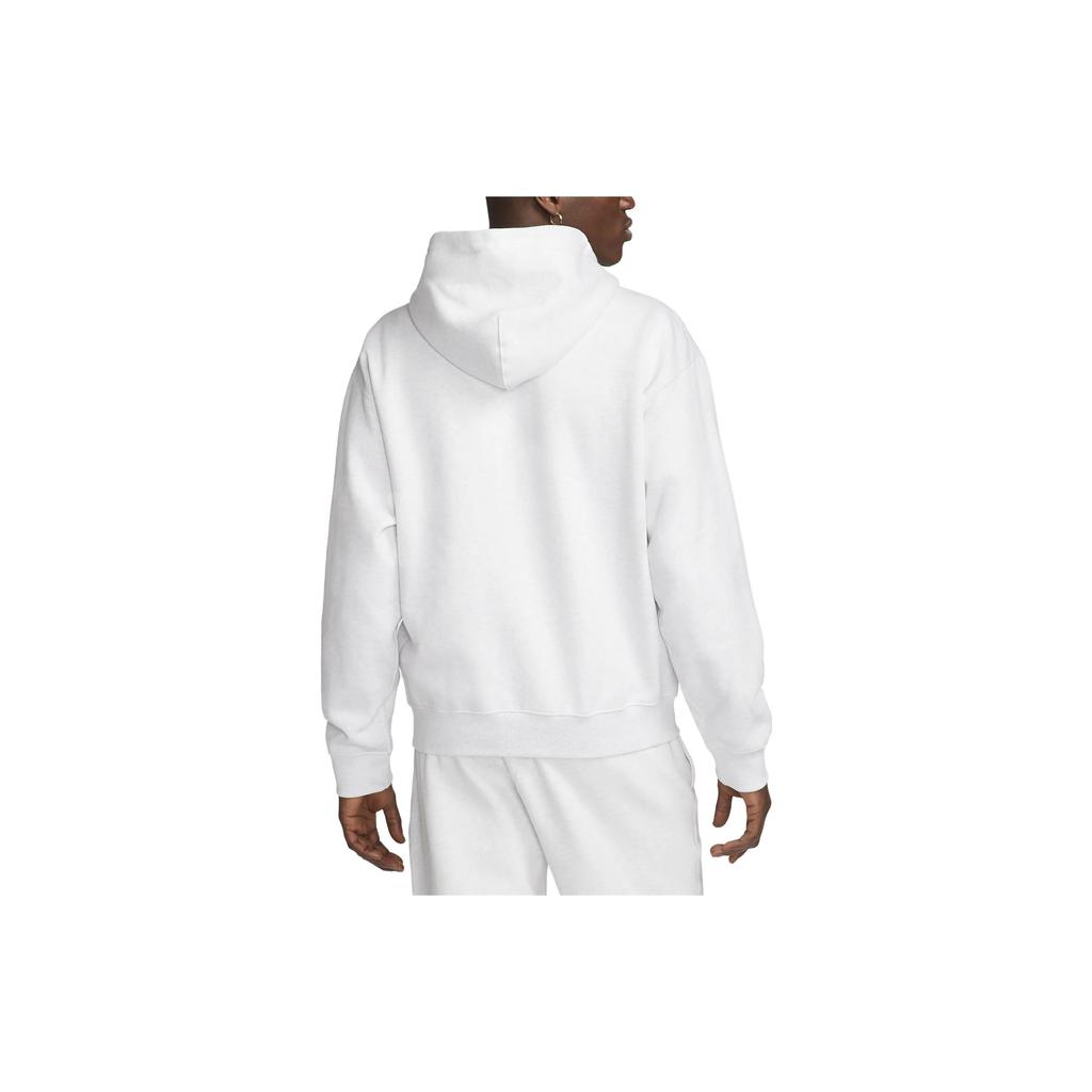 Nike Solo Swoosh Logo Embroidered Hoodie With Drawstring Men Hoodie White DR0403-051