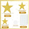 JUNEBRUSHS 90Pcs Star Cutouts, Double Printed 3 Sizes Gold Glitter Star Paper Cutouts for Bulletin Board Classroom Wall Decorations