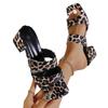 2025 New Summer Women’s Modern Slippers Outdoor Hot Sale Buckle Leopard Chunky Heel Sandals for Plus Size Daily Slippers
