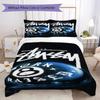 Black Star Background Signature Logo 3Pcs Bedding Set, Minimal Street Duvet Cover & 2 Pillowcases