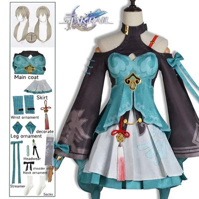 Game Star Rail Qingque Cosplay Costume Sexy Dress Uniform  Impact Outfits Halloween Carnival Party Clothe Comic Con