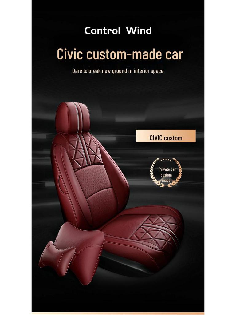 Honda Civic 5-Seater Custom Car Seat Cushion & Cover for 19-21 Models - All-Season, Full Coverage